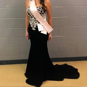Black Velvet Pageant Gown